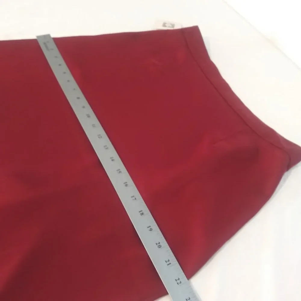 Anne klein women's size 6 dark red ruffle side slit skirt